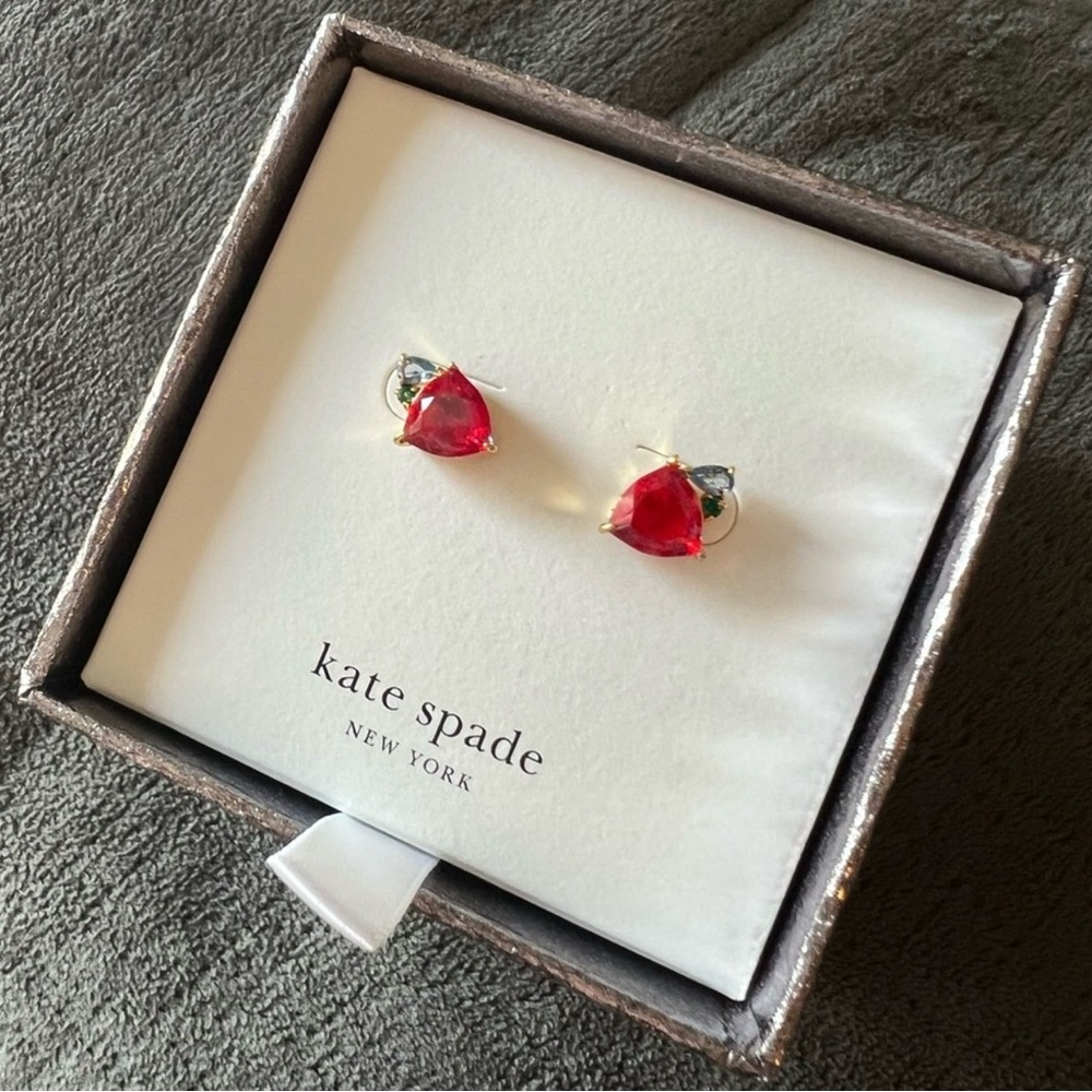Kate Spade Shine Me Up Strawberry Stud Earrings NIB